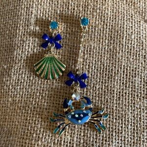 Betsy Johnson Blue Crab Earrings